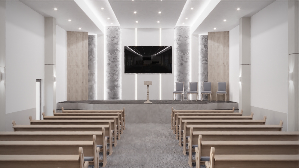 Interior – scenă (vedere largă)